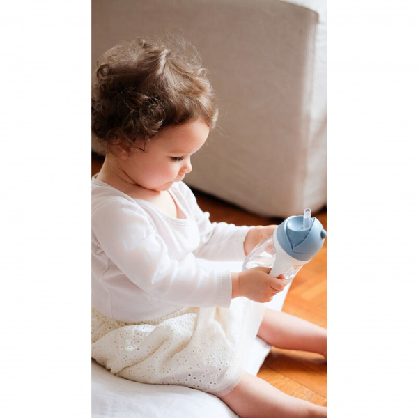 Tasse à paille bébé 300 ml bleu Beaba