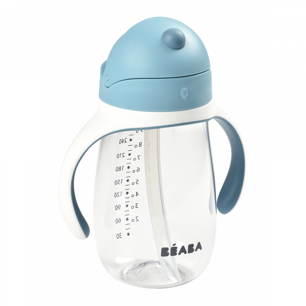 Tasse à paille bébé 300 ml bleu Beaba
