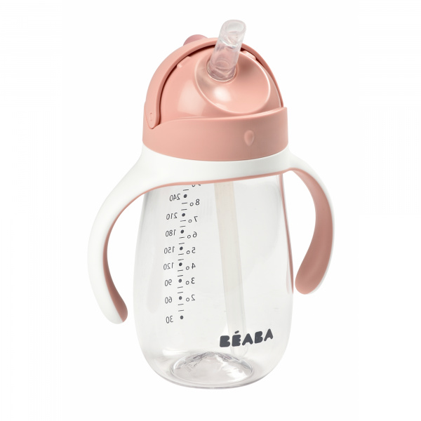 Tasse à paille bébé 300 ml vieux rose Beaba