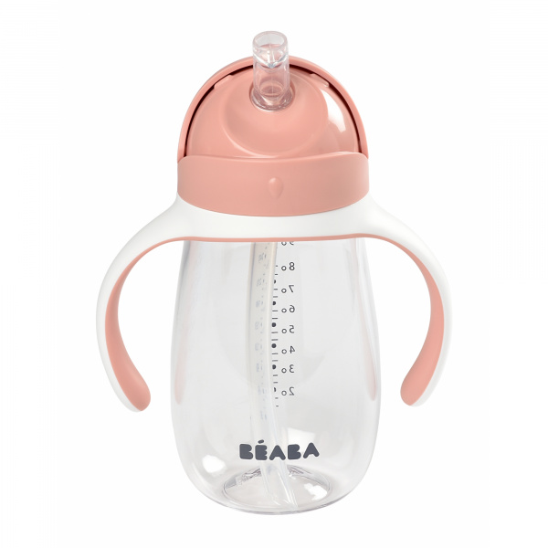 Tasse à paille bébé 300 ml vieux rose Beaba