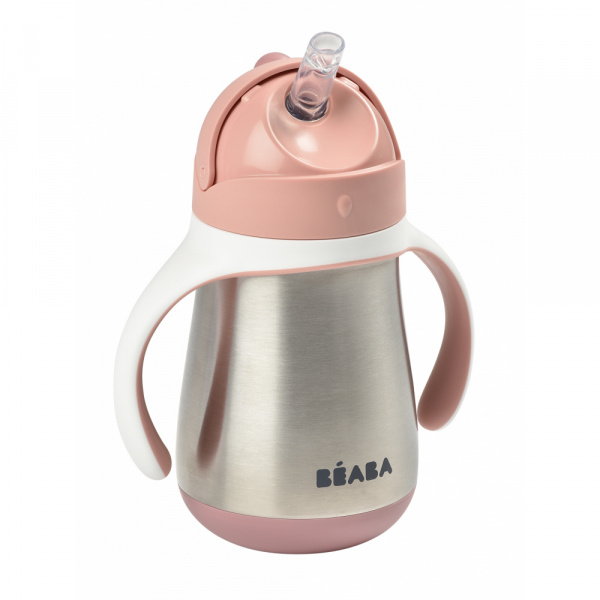Tasse à paille bébé inox 250 ml terracotta Beaba