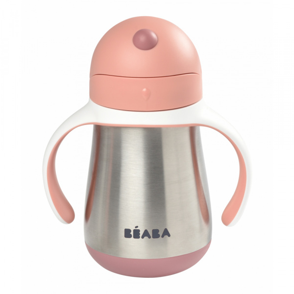 Tasse à paille bébé inox 250 ml terracotta Beaba