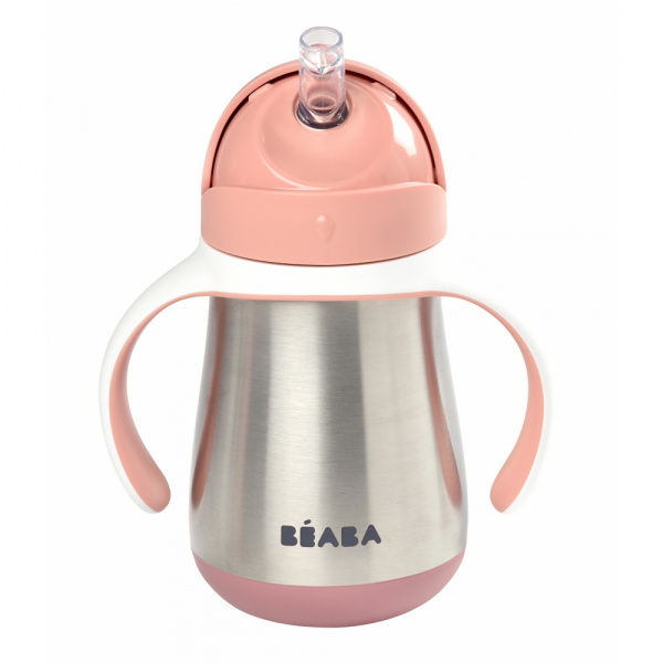 Tasse à paille bébé inox 250 ml terracotta Beaba