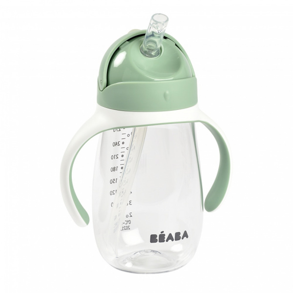Tasse à paille bébé 300 ml vert sauge Beaba