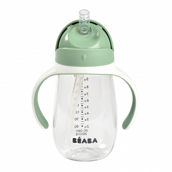 Tasse à paille bébé 300 ml vert sauge Beaba