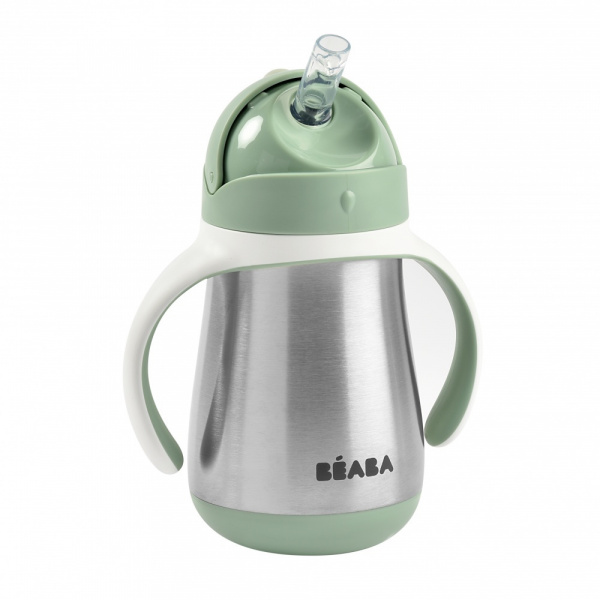 Tasse à paille bébé inox 250 ml terracotta Beaba