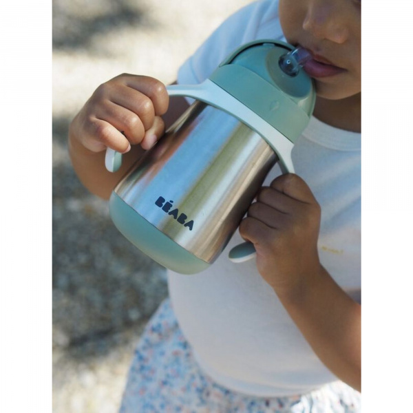 Tasse à paille bébé inox 250 ml terracotta Beaba