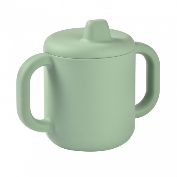 Tasse d’apprentissage bébé en silicone avec anses blue Beaba