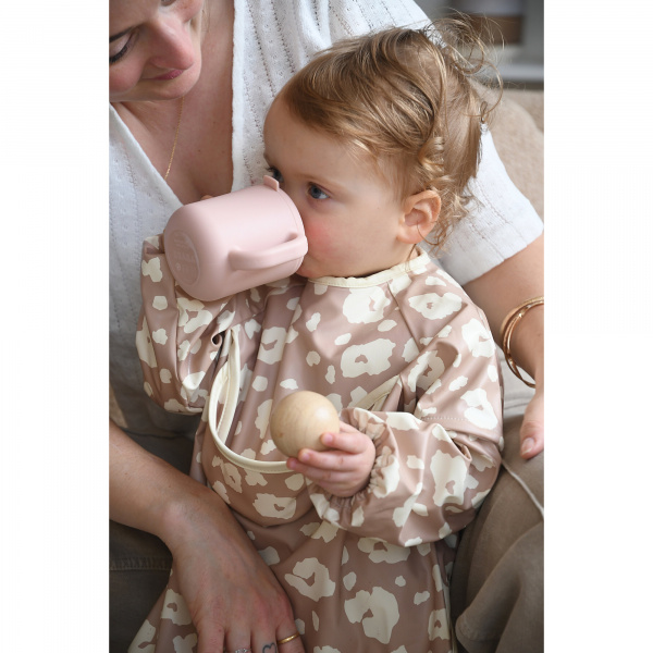 Tasse d’apprentissage bébé en silicone avec anses barbe à papa Beaba