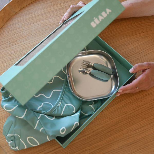 Coffret premier repas bébé vert sauge Beaba