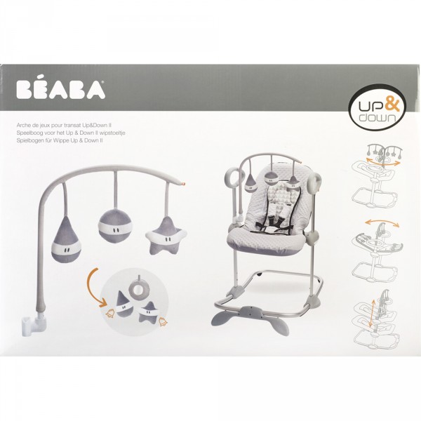 Arche de jeux pour transat up and down 3 grey / white Beaba