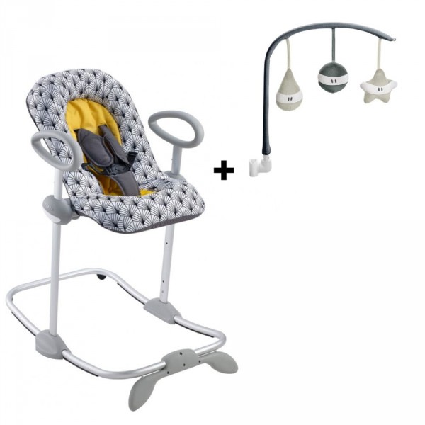 Transat up and down 3 heather grey avec arche de jeux offerte Beaba