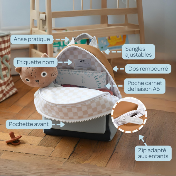 Sac à dos enfant faro dusty rose Beaba