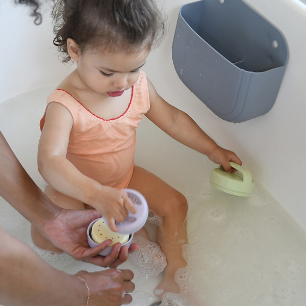 Coffret de 4 jouets de bain avec rangement silicone multicouleurs Beaba