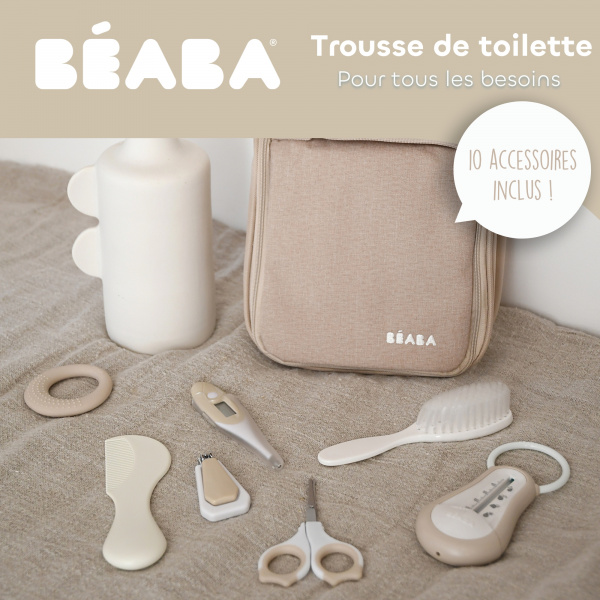 Trousse de toilette nomade 10 accessoires terre d'argile Beaba