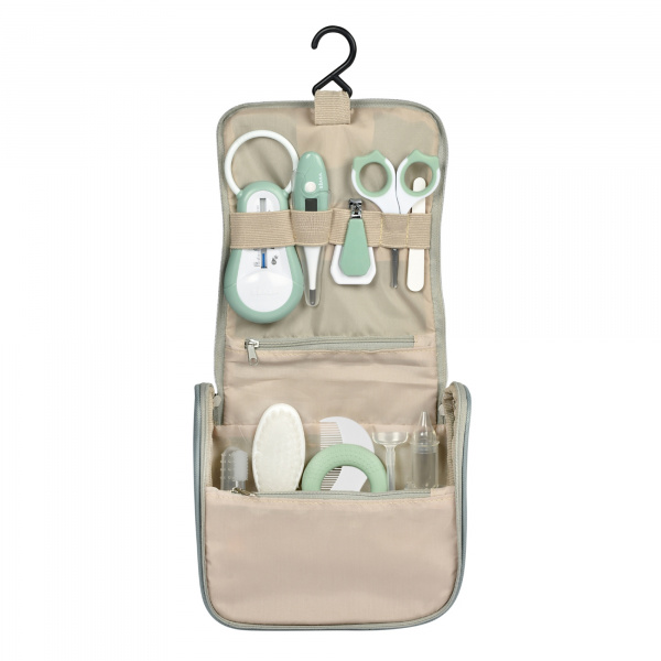 Trousse de toilette nomade 10 accessoires vert sauge Beaba