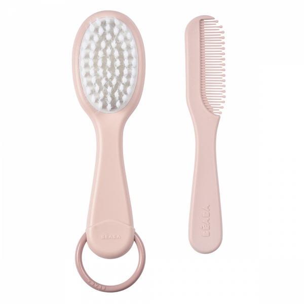 Peigne + brosse old pink Beaba