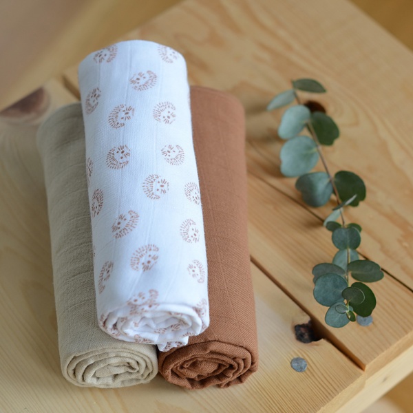 Lot de 3 langes 70 x 70 cm hérisson Beaba