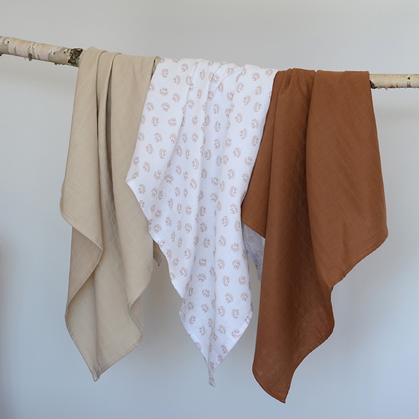 Lot de 3 langes 70 x 70 cm hérisson Beaba