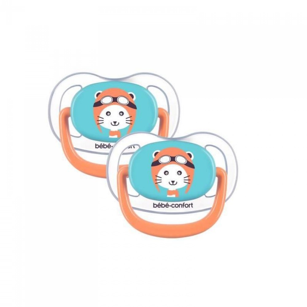 Bébé Confort 2 Sucettes 18-36 mois Physio Air Confort en Silicone Bleu  Phosphorescente