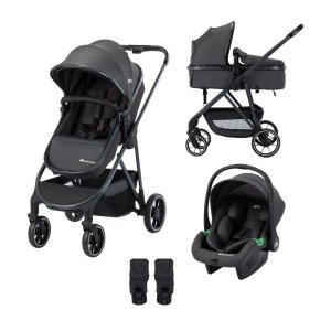 Poussette trio 3 en 1 brume mineral graphite avec siège auto i-size Bebeconfort