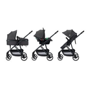 Poussette trio 3 en 1 brume mineral graphite avec siège auto i-size Bebeconfort