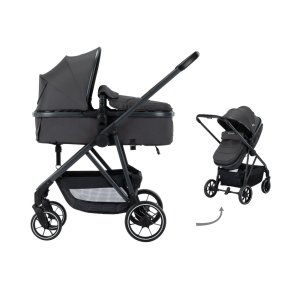 Poussette trio 3 en 1 brume mineral graphite avec siège auto i-size Bebeconfort