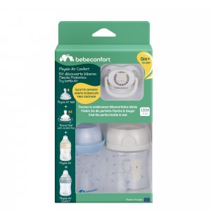 Biberon physio air confort 150 ml + tétine 0-6 mois s sand Bebeconfort