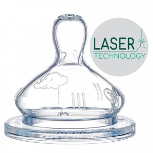 Lot de 2 tétines ronde silicone 3 vitesses 0-6 mois Bebeconfort