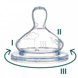 Lot de 2 tétines ronde silicone 3 vitesses 0-6 mois Bebeconfort