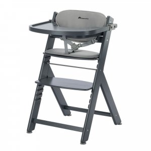 Chaise haute évolutive timba² blanc avec coussin grey Bebeconfort