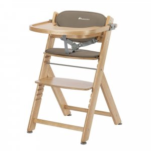 Chaise haute évolutive timba² wood avec coussin beige Bebeconfort