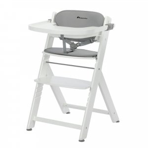 Chaise haute évolutive timba² blanc avec coussin gris Bebeconfort