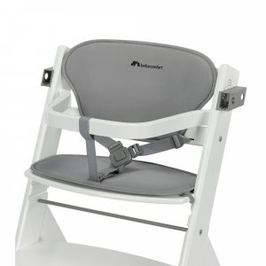 Chaise haute évolutive timba² blanc avec coussin gris Bebeconfort