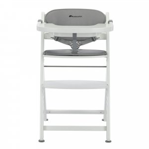 Chaise haute évolutive timba² blanc avec coussin gris Bebeconfort