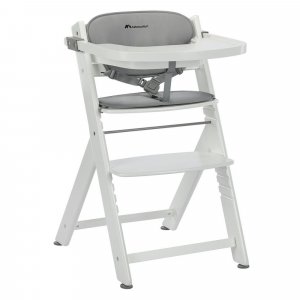 Chaise haute évolutive timba² blanc avec coussin gris Bebeconfort