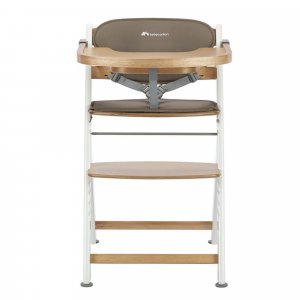 Chaise haute évolutive timba² light wood avec coussin beige Bebeconfort