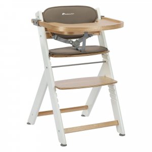 Chaise haute évolutive timba² light wood avec coussin beige Bebeconfort