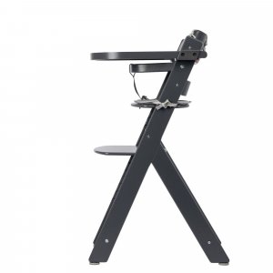 Chaise haute évolutive 2-en-1 timba black avec coussin gris + transat tinted graphite Bebeconfort