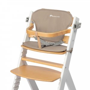 Chaise haute évolutive 2-en-1 timba wood avec coussin beige + transat mineral graphite Bebeconfort