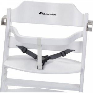 Chaise haute évolutive 2-en-1 timba white + transat mineral graphite Bebeconfort