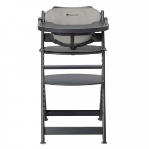 Chaise haute évolutive timba black avec coussin gris Bebeconfort
