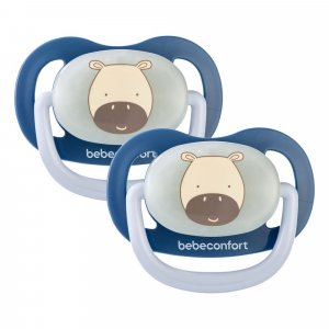 Lot de 2 sucettes physiologiques phosphorescentes air confort 0-6 mois dark blue Bebeconfort