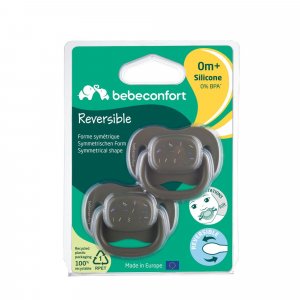 Lot de 2 sucettes réversible silicone 0-6 mois Bebeconfort