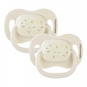 Lot de 2 sucettes réversible phosphorescente silicone 6-18 mois sand Bebeconfort