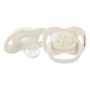 Lot de 2 sucettes réversible phosphorescente silicone 6-18 mois sand Bebeconfort