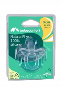 Sucette naturel physio tout en silicone - 0/6 mois - coloris aléatoire Bebeconfort