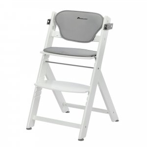 Chaise haute évolutive 2-en-1 timba ² blanc avec coussin gris + transat tinted graphite Bebeconfort