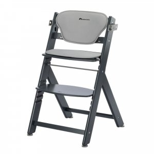 Chaise haute évolutive 2-en-1 timba ² avec coussin mineral graphite + transat tinted graphite Bebeconfort