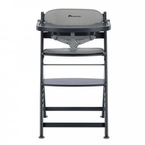 Chaise haute évolutive 2-en-1 timba ² avec coussin mineral graphite + transat tinted graphite Bebeconfort